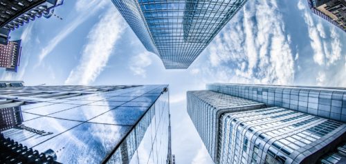 Blue sky and urban landscape