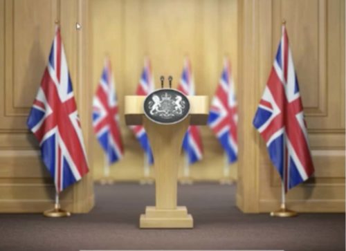 Government press conference podium