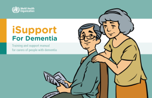 Illustration of carer and elderly man